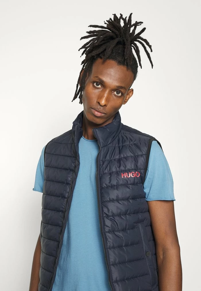 Le moins cher 👍 HUGO BENTINO - Veste Sans Manches - Dark Blue 🔔 4 Le moins cher 👍 HUGO BENTINO - Veste Sans Manches - Dark Blue 🔔 – Image 4