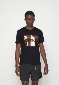 Bon marché 🔔 HUGO DOLIVE - T-shirt Imprimé - Black 👏