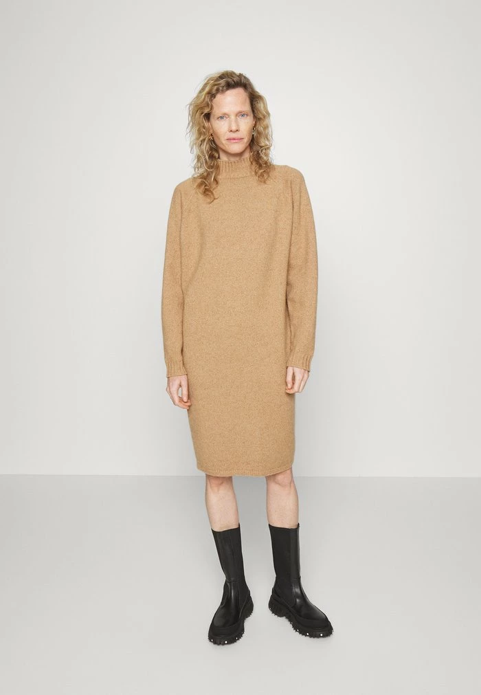 De gros 🥰 HUGO SOSONZ - Robe Pull - Camel Melange 🎉 1 De gros 🥰 HUGO SOSONZ - Robe Pull - Camel Melange 🎉