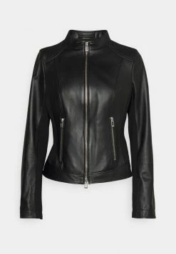 Offres 👍 HUGO LANORE - Veste En Cuir - Black 😀 -HUGO Sales 157b29d283724f2e9a6a8f8ddf615dd8