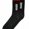 Coupon 🌟 HUGO 2P SH RIB LOGO CC - Chaussettes - Black 🔔