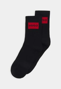 Top 10 👍 HUGO LABEL 2 PACK - Chaussettes - Black ⭐