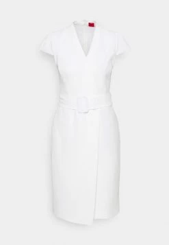 Promo 💯 HUGO KAMURE - Robe Fourreau - Off-white 🔥