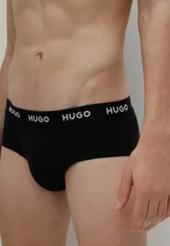Meilleur prix 🤩 HUGO HIPBRIEF 3 PACK - Slip - Black 💯