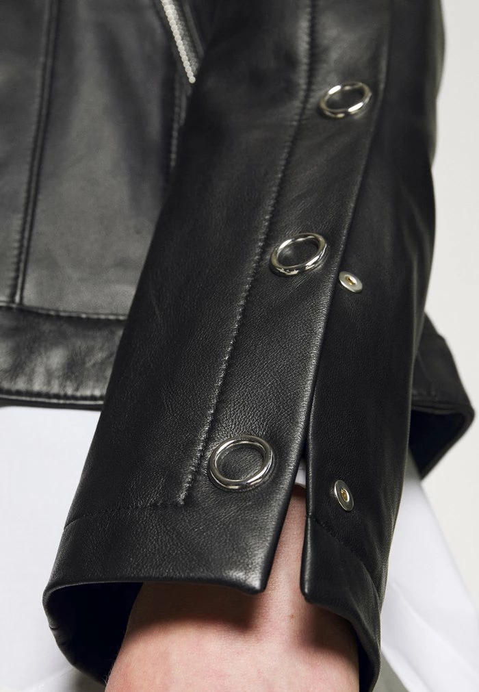 Sortie ✨ HUGO LISAKA - Veste En Cuir - Black 😍 5 Sortie ✨ HUGO LISAKA - Veste En Cuir - Black 😍 – Image 5