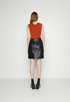 Le moins cher 🧨 HUGO LEMIRI - Jupe En Cuir - Black 🤩 -HUGO Sales 30fbe8e27cc54b16936a5697837a0d9a