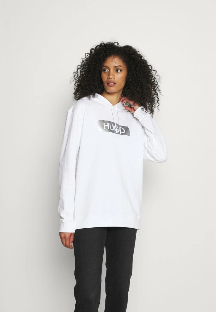 Le moins cher ⭐ HUGO DAISUKE METALLIC UNISEX - Sweat à Capuche - White/silver 🧨 2 Le moins cher ⭐ HUGO DAISUKE METALLIC UNISEX - Sweat à Capuche - White/silver 🧨 – Image 2