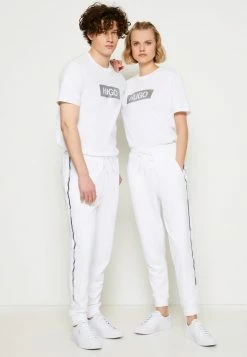 Sortie 🤩 HUGO DIRAGOLINO METALLIC UNISEX - T-shirt Imprimé - White/silver 🌟 -HUGO Sales 37171bc094b04ebea961823ce1c02d5d