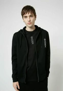 Le moins cher 🥰 HUGO DEERIO - Sweat à Capuche Zippé - Black ✨