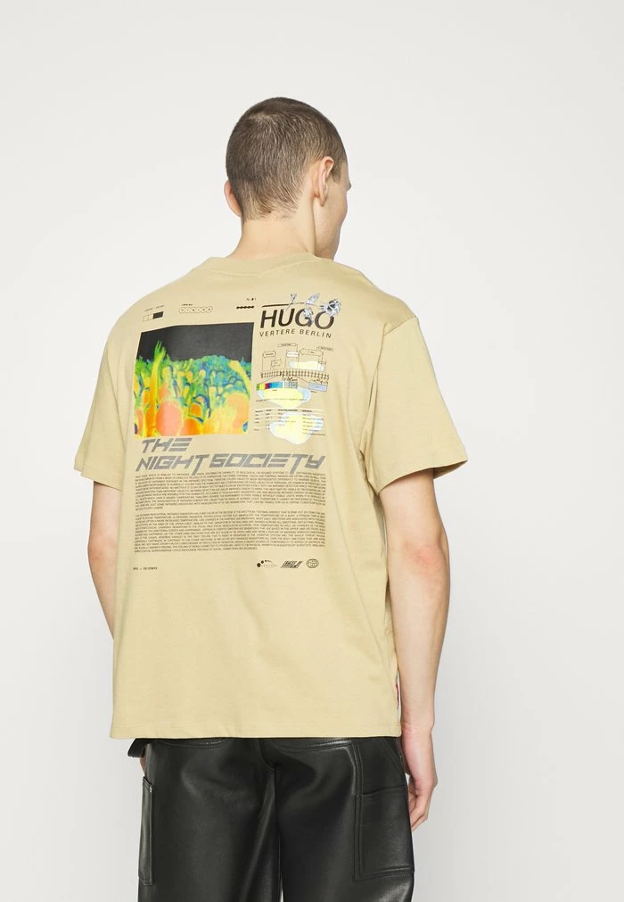 Le moins cher 🔔 HUGO DONAZ - T-shirt Imprimé - Medium Beige 😉 1 Le moins cher 🔔 HUGO DONAZ - T-shirt Imprimé - Medium Beige 😉