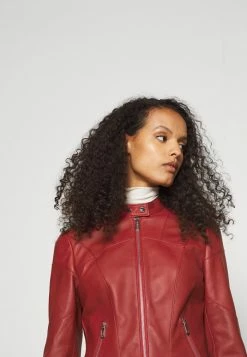 Sortie 🔥 HUGO LIBRA - Veste En Cuir - Dark Red 💯 -HUGO Sales 3fc85f07bb2c4c8fb03fa1d51d23d70c