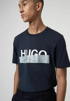 De gros 🌟 HUGO T-shirt Imprimé - Blue ⭐