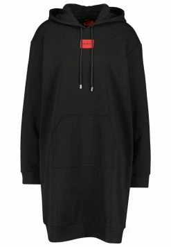 Nouveau 😍 HUGO MIT KAPUZE DASERANA_REDLABEL - Robe En Jersey - Schwarz 🛒