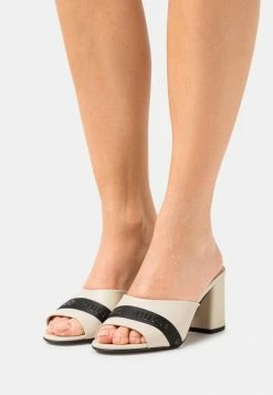 Remise 👍 HUGO GRACE MULE - Mules à Talons - Open White 🎁