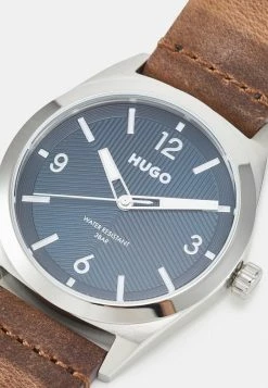 Meilleure vente 😉 HUGO MAKE - Montre - Brown/silver-coloured/blue ✨ -HUGO Sales 57506de8b246427f91c810b4f12679ba