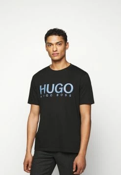 Meilleure vente 👏 HUGO DOLIVE - T-shirt Imprimé - Black/blue 😉