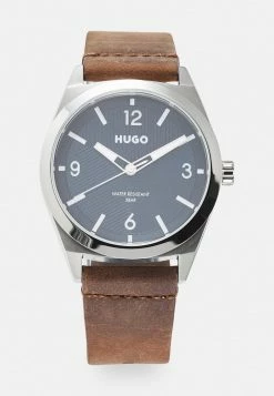 Meilleure vente 😉 HUGO MAKE - Montre - Brown/silver-coloured/blue ✨