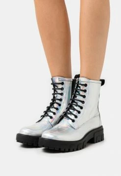 Meilleure vente ❤️ HUGO AXEL BOOTIE - Bottines à Lacets - Silver-coloured ⭐