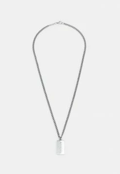 Top 10 ✨ HUGO E CUT NECKLACE - Collier - Silver-coloured 🤩