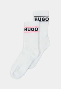 Meilleur prix 🧨 HUGO LOGO 2 PACK - Chaussettes - White 😀