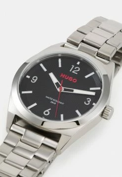 Remise 👍 HUGO MAKE - Montre - Silver-coloured/black 🤩 -HUGO Sales 735f9421270b492486d8ff21adddf0e5