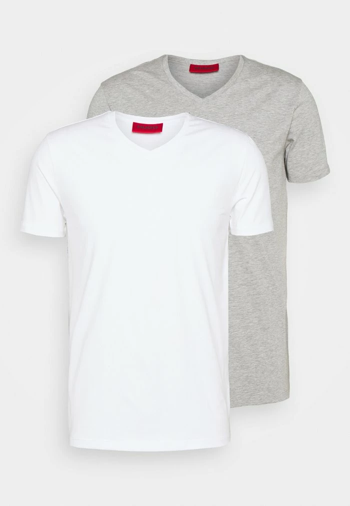 Sortie ⭐ HUGO V NECK 2 PACK - T-shirt Basique - White/grey ❤️ 6 Sortie ⭐ HUGO V NECK 2 PACK - T-shirt Basique - White/grey ❤️ – Image 6