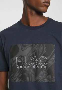 Meilleur prix 🤩 HUGO DOLIVE - T-shirt Imprimé - Dark Blue 😉 -HUGO Sales 7ddbe58698854984b4535bed7bccb12b