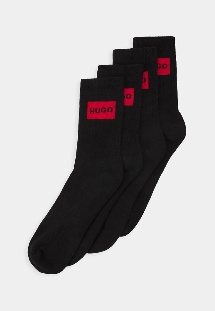 Bon marché 👍 HUGO LABEL 2 PACK - Chaussettes - Black 🎁 1 Bon marché 👍 HUGO LABEL 2 PACK - Chaussettes - Black 🎁