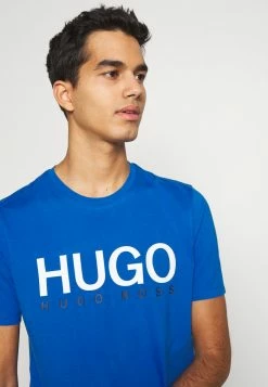 Tout neuf ✔️ HUGO DOLIVE - T-shirt Imprimé - Bright Blue ⌛ -HUGO Sales 944bc69ae251477eafb0440dda5b3083