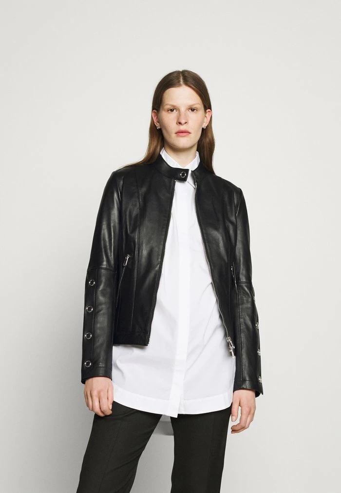 Sortie ✨ HUGO LISAKA - Veste En Cuir - Black 😍 1 Sortie ✨ HUGO LISAKA - Veste En Cuir - Black 😍