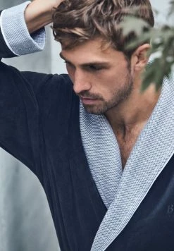 Bon marché 🧨 HUGO BADEMANTEL - Peignoir - Blue 💯 -HUGO Sales a53799a457e14a50a4c9be4a7575fb85