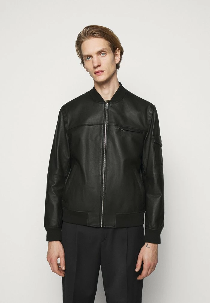 Promo 💯 HUGO LIVIUS - Veste En Cuir - Black 🎉 1 Promo 💯 HUGO LIVIUS - Veste En Cuir - Black 🎉