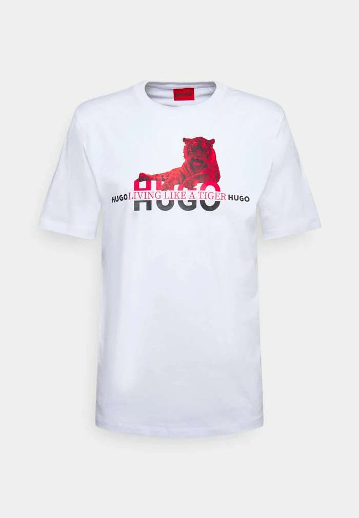 Bon marché ❤️ HUGO DATERTIGER - T-shirt Imprimé - White 🎉 1 Bon marché ❤️ HUGO DATERTIGER - T-shirt Imprimé - White 🎉