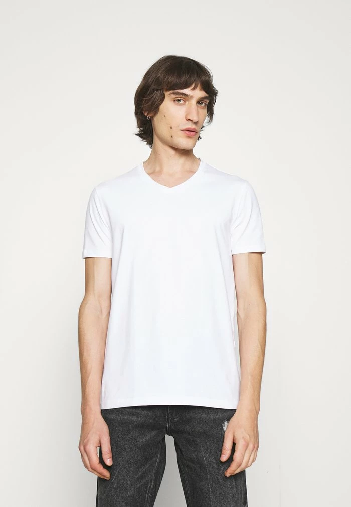 Sortie ⭐ HUGO V NECK 2 PACK - T-shirt Basique - White/grey ❤️ 2 Sortie ⭐ HUGO V NECK 2 PACK - T-shirt Basique - White/grey ❤️ – Image 2