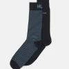 Meilleure vente ⭐ HUGO STRIPE 2 PACK - Chaussettes - Dark Blue ⌛