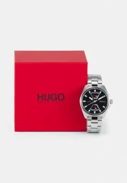 Budget 🤩 HUGO EXPOSE - Montre - Silver-coloured/black 🎁 -HUGO Sales bc298065d1104506a031faa6d42d3f7c