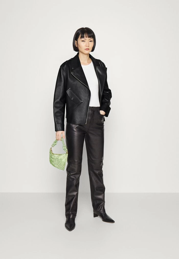 Budget 🔥 HUGO LIVIOS - Veste En Cuir - Black 🥰 2 Budget 🔥 HUGO LIVIOS - Veste En Cuir - Black 🥰 – Image 2