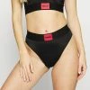 Coupon 🌟 HUGO HIGH WAIST LABEL - Bas De 👙 Bikini - Black 🛒
