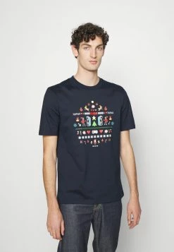 Budget 👏 HUGO XMAS - T-shirt Imprimé - Dark Blue 🥰