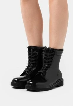 Top 10 ❤️ HUGO GAMMA LACE UP - Bottes En Caoutchouc - Black 😀