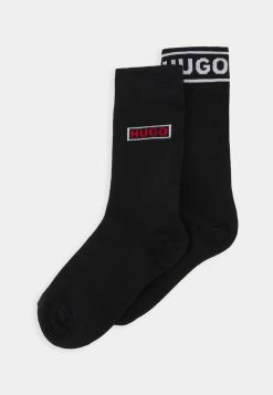 Bon marché 😉 HUGO LOGO 2 PACK - Chaussettes - Black ✔️