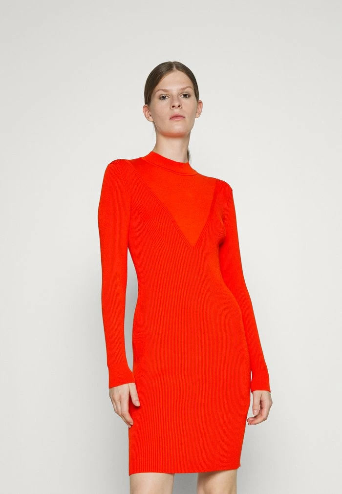 Meilleur prix 😉 HUGO SARINETTE - Robe Pull - Bright Red 🥰 1 Meilleur prix 😉 HUGO SARINETTE - Robe Pull - Bright Red 🥰