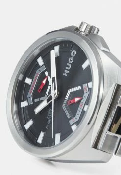 Budget 🤩 HUGO EXPOSE - Montre - Silver-coloured/black 🎁 -HUGO Sales f72b98aed93b417fa47eb9ba84c6bad8