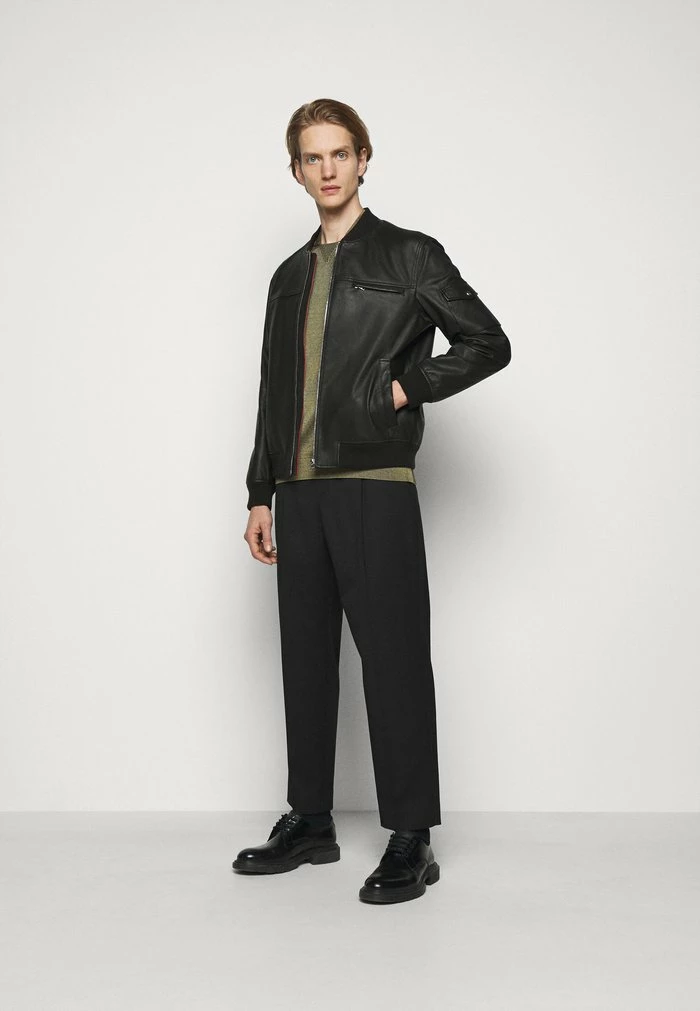 Promo 💯 HUGO LIVIUS - Veste En Cuir - Black 🎉 2 Promo 💯 HUGO LIVIUS - Veste En Cuir - Black 🎉 – Image 2