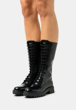 Grosses soldes 🔥 HUGO AXEL MID BOOT - Bottes à Lacets - Black 🧨