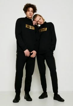 Bon marché ⭐ HUGO DISAMU METALLIC UNISEX - T-shirt à Manches Longues - Black/gold 😉 -HUGO Sales fe33c78d651b40eda434212e18c311b5