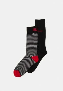 Meilleur prix 🎁 HUGO STRIPE 2 PACK - Chaussettes - Black 🧨