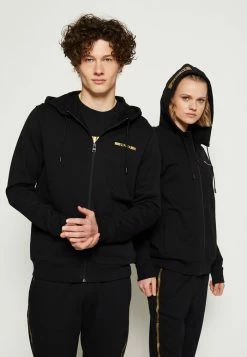 Sortie 🔥 HUGO DINORO METALLIC UNISEX - Sweat à Capuche Zippé - Black/gold 🎉